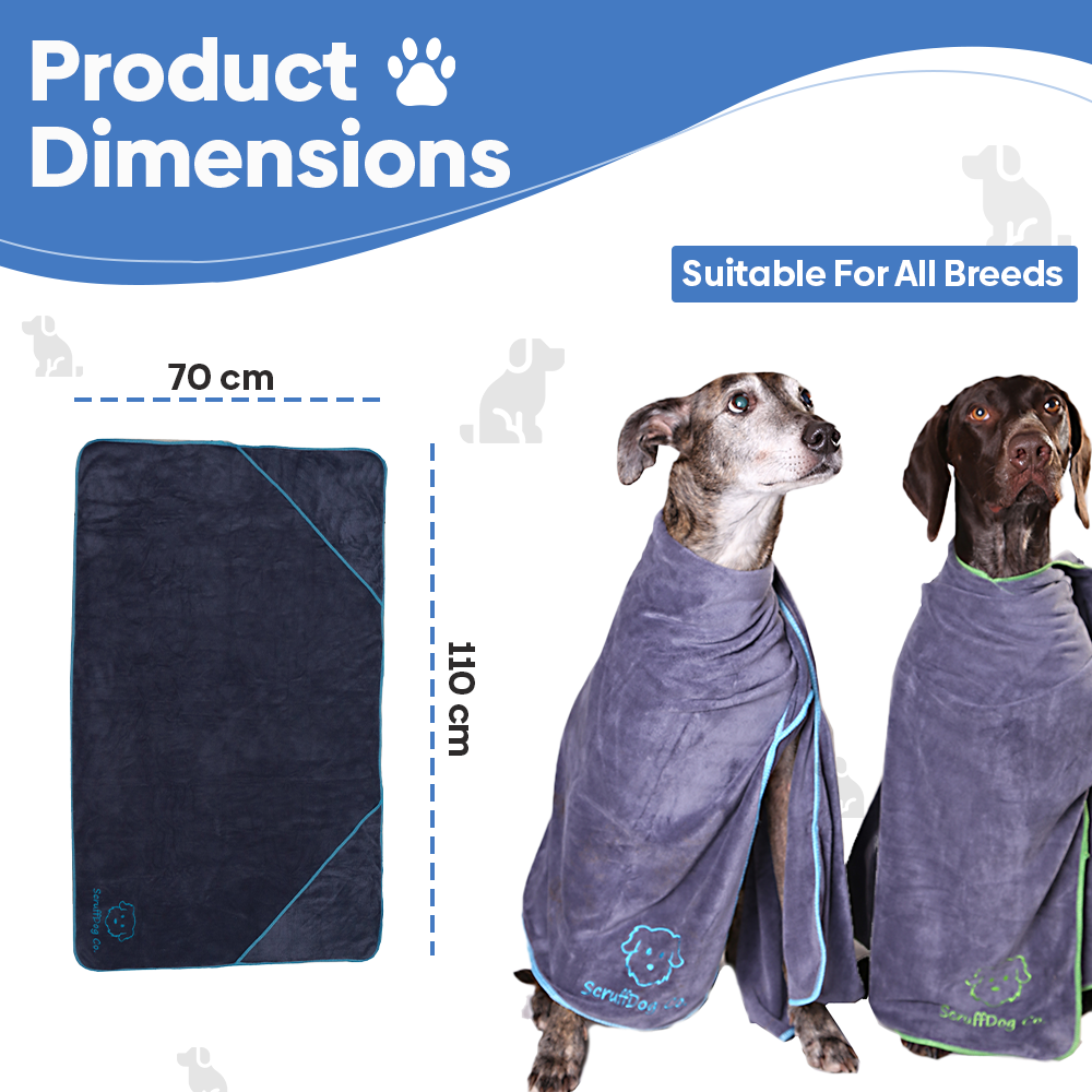 Dog Towel/Blanket with Air Freshener (Grey/Blue)